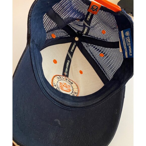 Auburn University Snapback Trucker Hat Mens OS Blue/Orange Tigers SEC Football - Picture 9 of 10